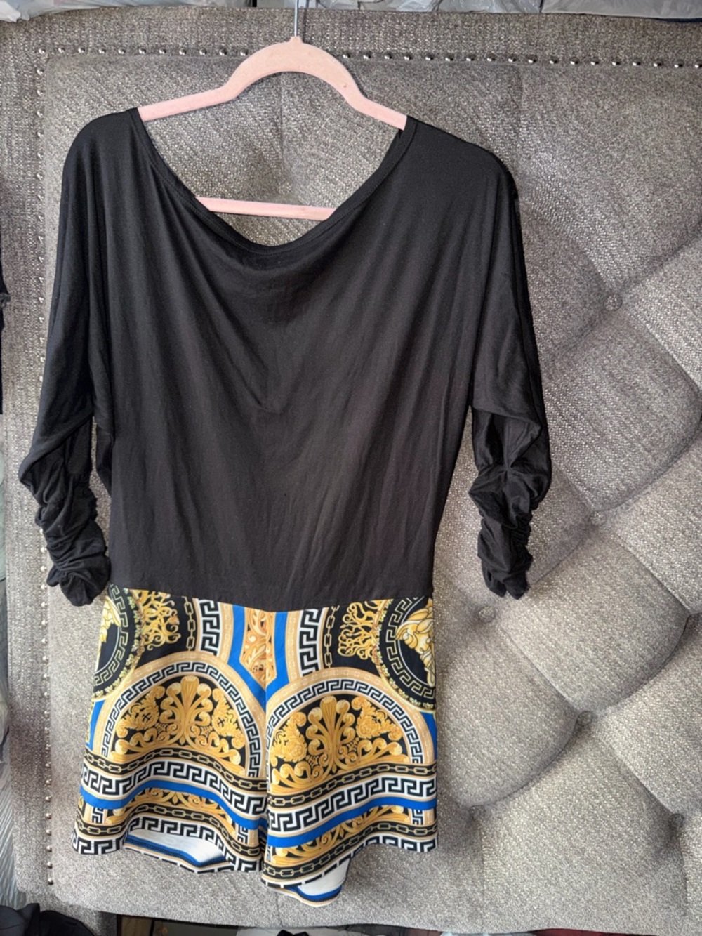 Black and Gold Patterned Women’s Top